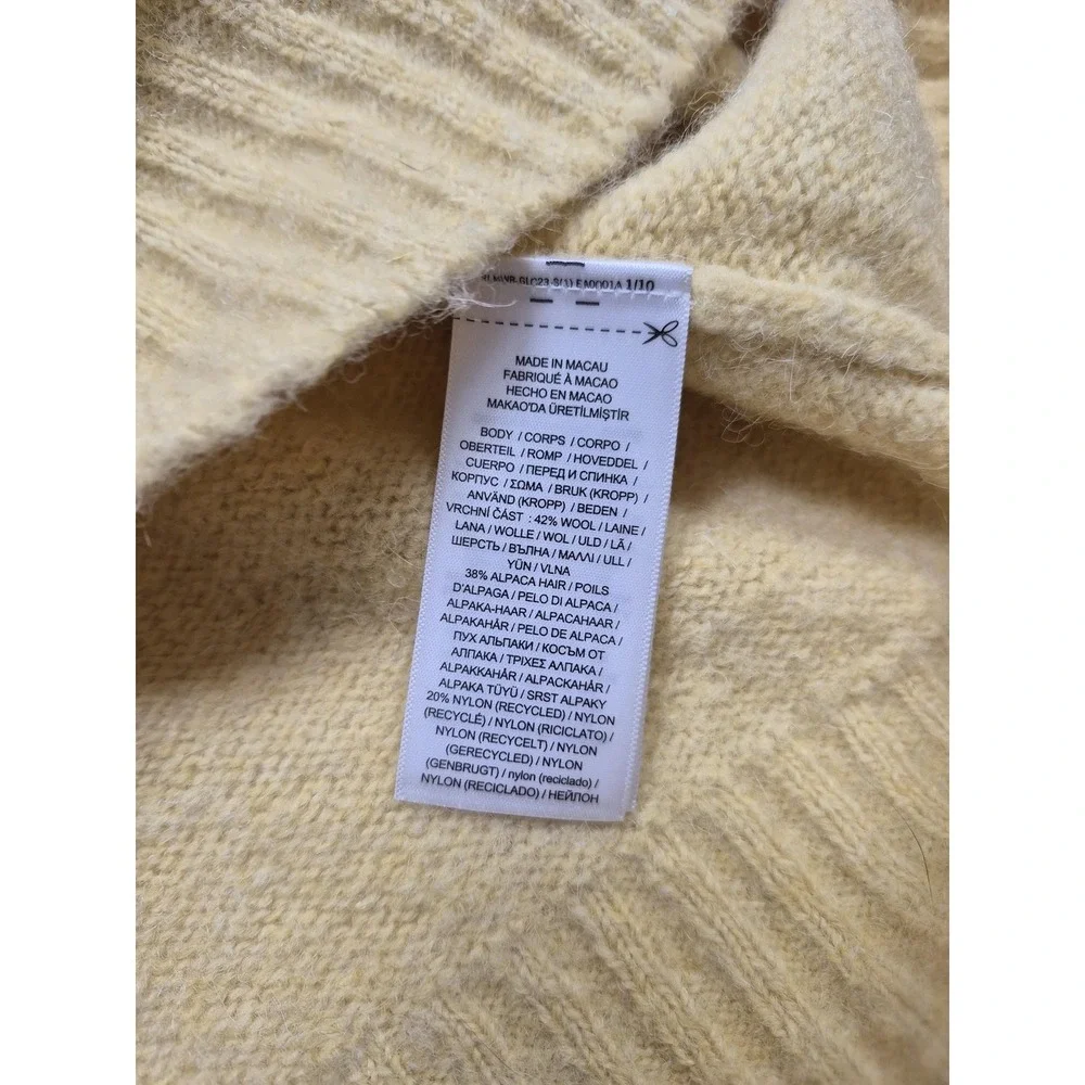 Polo Ralph Lauren Sweater Mens Large Yellow Wool Alpaca Knit Crewneck Pony Logo